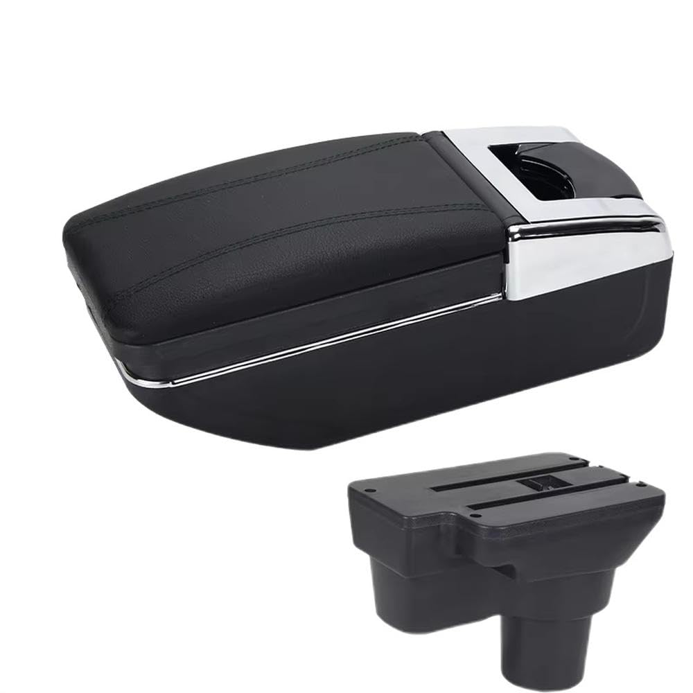 FSOZDBBPL For Hyundai Solaris 2 For Accent For Verna 2017-2022 Car Armrest Box Central Storage Box Interior Parts(A2 Black line NO USB)