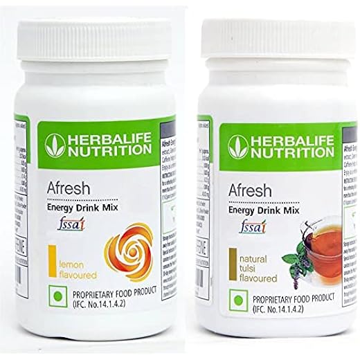 HERBALIFE Afresh Energy Drink - Lemon Flavor & Tulsi Flavor For Weight Loss Energy Drink??(50 g, Lemon, Tulsi Flavored)