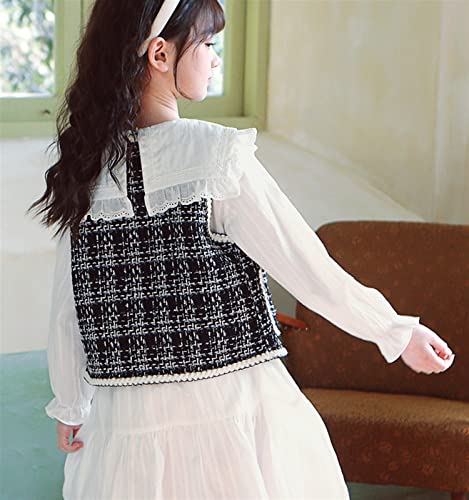 Girl in White Dress + Black Sweater Vest, Suitable for Height 130-170 cm, Suitable for Spring Autumn4