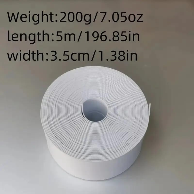1/3 Rolls White Caulk Tape - Self Adhesive Waterproof Sealant Strip for Bathroom, Kitchen, Sink, Tub, Shower, Bathtub & Toilet Edge Protection (6)