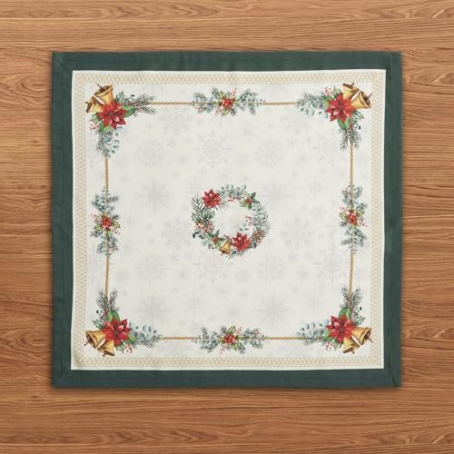 Image of Cloth Napkins Set of 4-100% Cotton Fabric - Floral Boho Decorative Dinner Table Kitchen Everyday Party Picnic Cocktail Napkins - Washable Reusable - Moss Green (White Green) - 18x18 inch