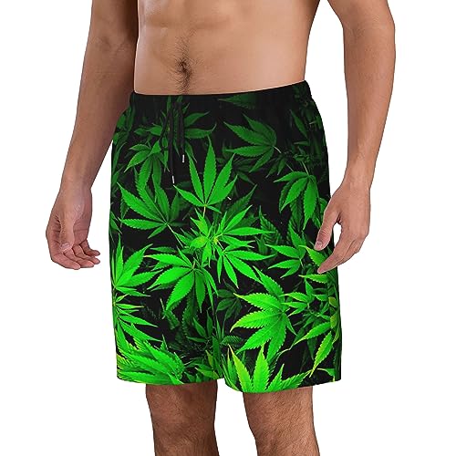 Weed Marijuana Leaf Mens Swim Trunks Quick Dry Swim Shorts Swimwear Bathing Suits with Pockets3