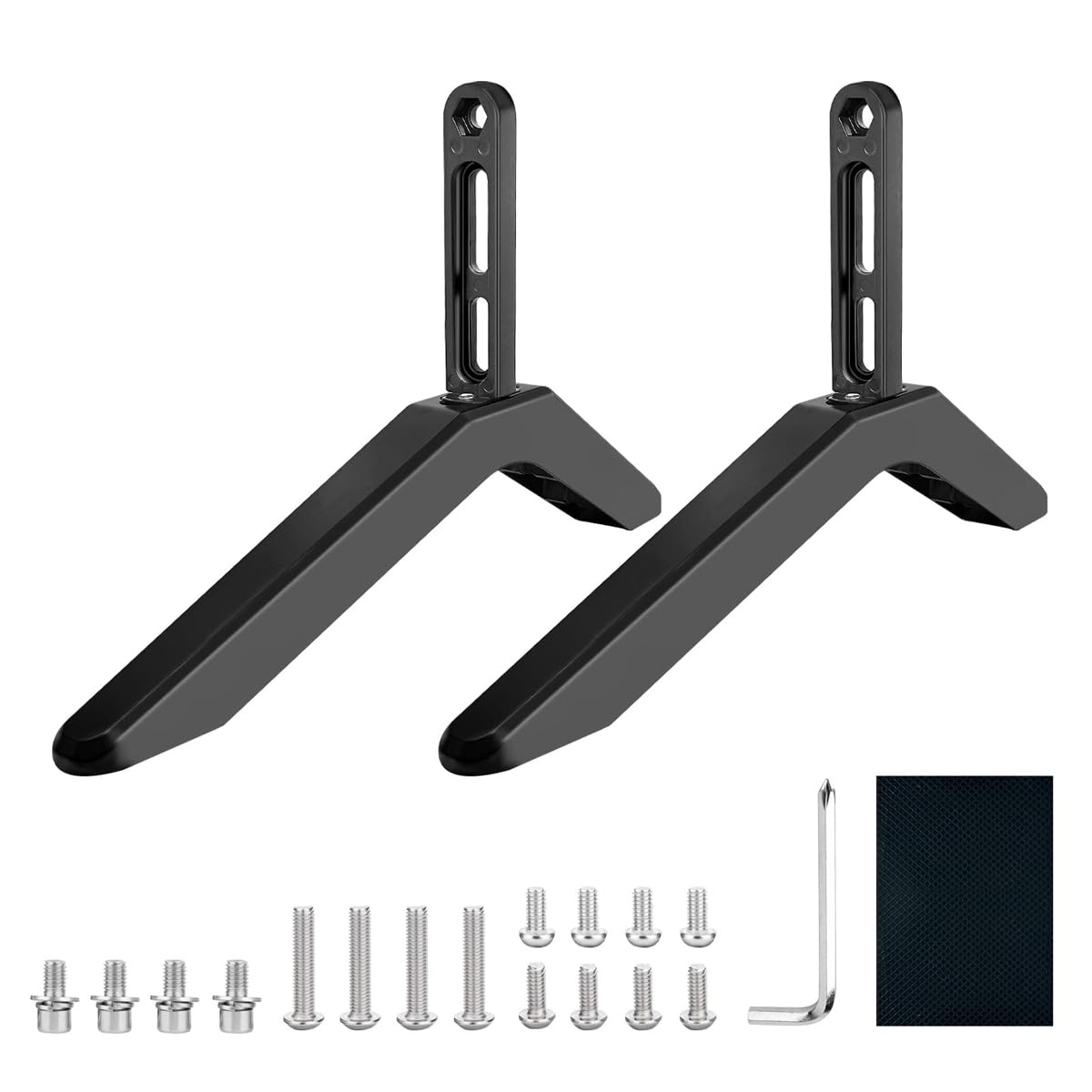 Muiltvoe TV Base Pedestal Feet TV Stand Mount Legs Universal Table Top TV Stand Base Legs TV Stand Legs Replacement With Screws For Most 32-65” Plasma