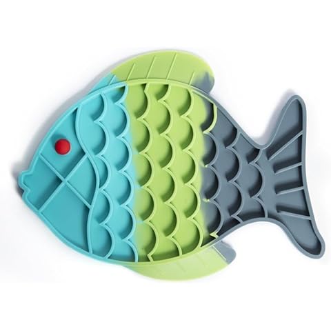 HEPYLAIFU Dog Licking pad 2PCS Slow Feed Mat for Dogs, Dog Peanut Butter Lick Pad Durable and Easy to Clean Adorable Shape (Color : D, Size : Large) Cover