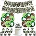 Army Military Theme Banner Set,Army Soldier Birthday Party Decorations, Camo Hero Theme, Balloons, Banner, Cupcake Toppers Green Camouflage Decorations for Military Soldier Themed Party