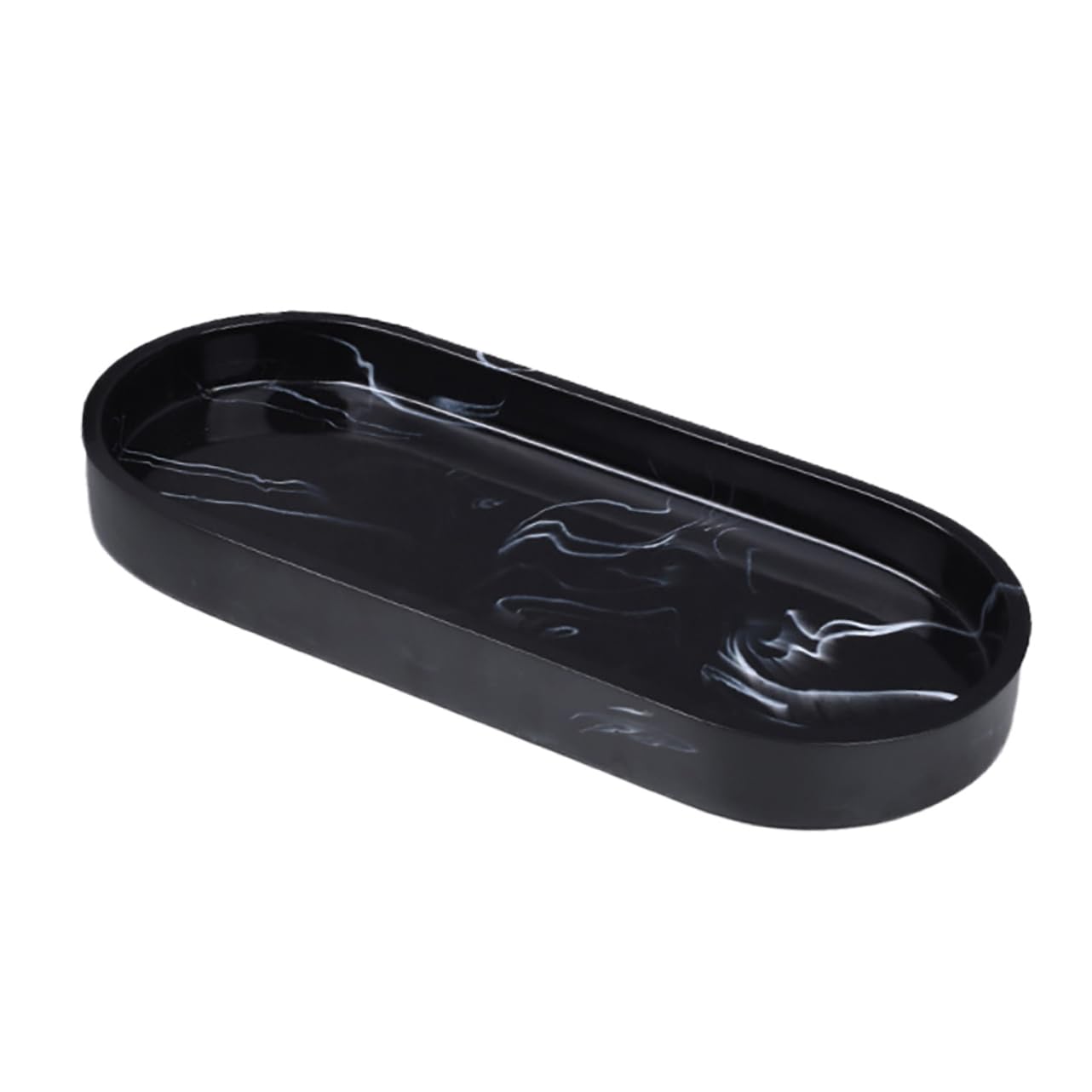 Cabilock Elegant Marble Bathroom Tray and Easy to Clean Vanity Organizer Sturdy Toilet Countertop Holder for Bath Accessories Ink Texture