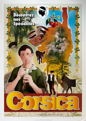 Affiche Corsica Spécialités poster 50x70cm décoration murale