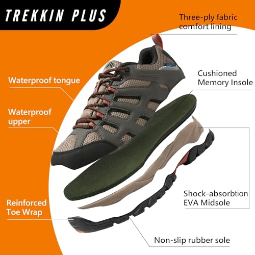 Waterproof Walking Shoes for Men Breathable Low Top Boots Lightweight Non Slip Workout Shoes Comfortable Slip on Snow Rainproof Shoes4