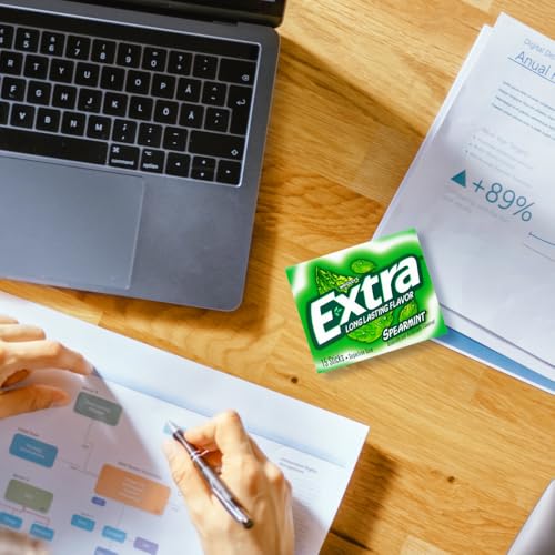 EXTRA Spearmint Sugar Free Chewing Gum, 3 Pack Bulk Gum (45 Sticks Total), Long-Lasting Fresh Breath, Individually Wrapped - image 8