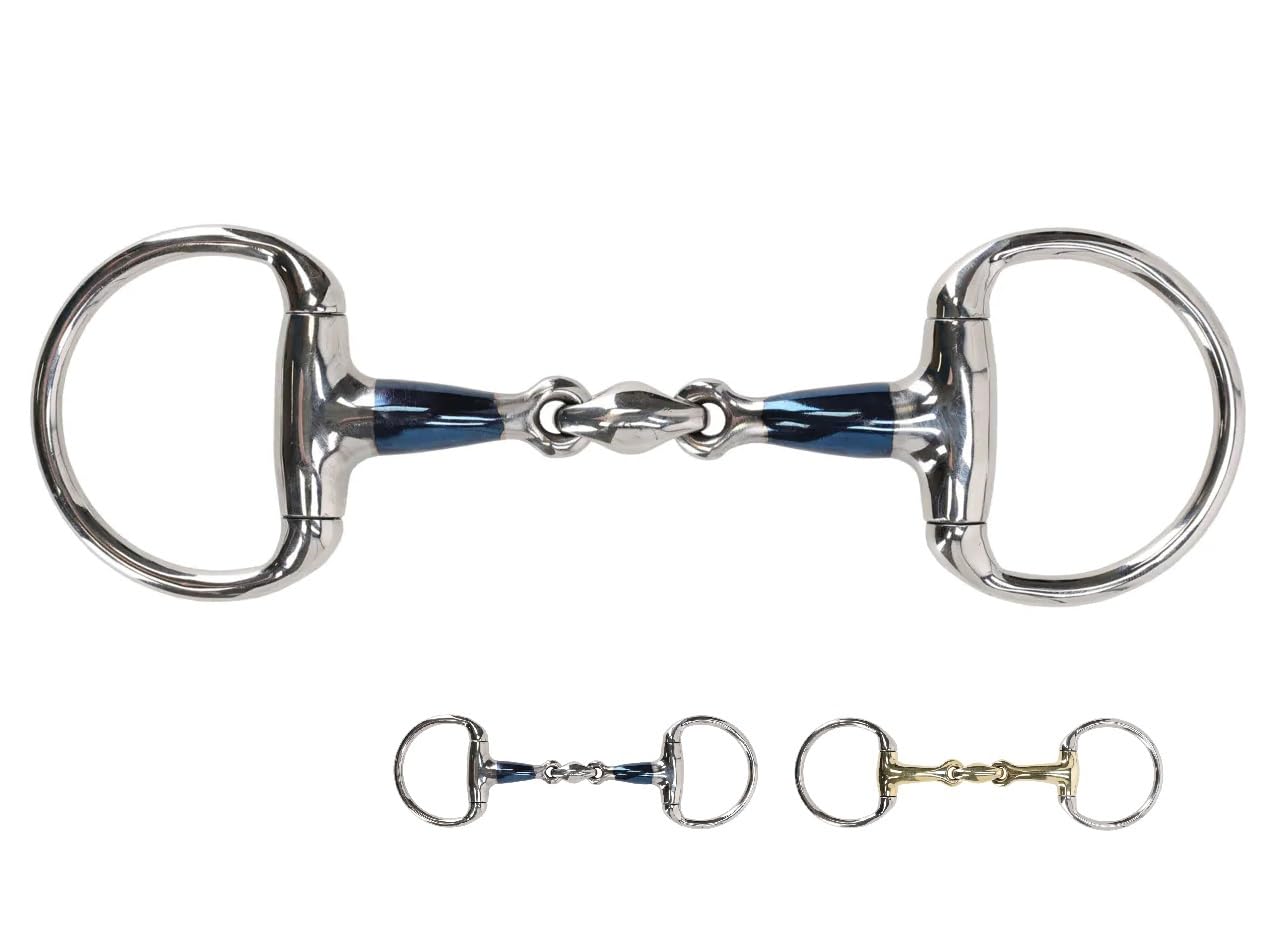 NETPROSHOP Anatomisch doppelt Olivenkopftrense mit einfach gebrochenem Gebiss Mundstück 14 mm Argentan oder Sweet Iron, Groesse:11,5, Farbe:Sweet Iron