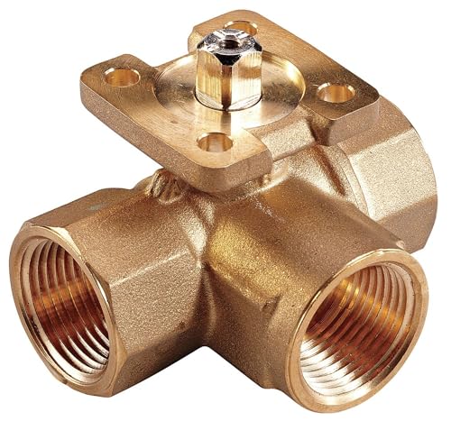 Johnson Controls VG1845DP - Válvulas de bola de tres vías de conexión de extremo roscado NPT de acero inoxidable, puerto de 18.7 CV, tamaño de 1-1/4 pulgadas