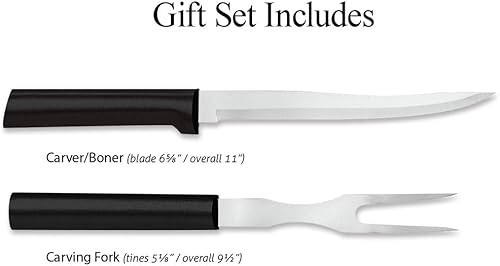 Miniatura 2 de Rada Juego de cuchillos para tallar cubiertos - Juego de 2 piezas de acero inoxidable con asas de resina negra de acero inoxidable