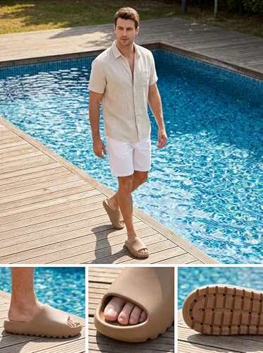 Image of Cloud Slides for Women Men, Unisex Recovery House Slides Indoor Outdoor, Waterproof Shower Shoes for Bathroom, Womens Mens Walking Sandals Comfortable