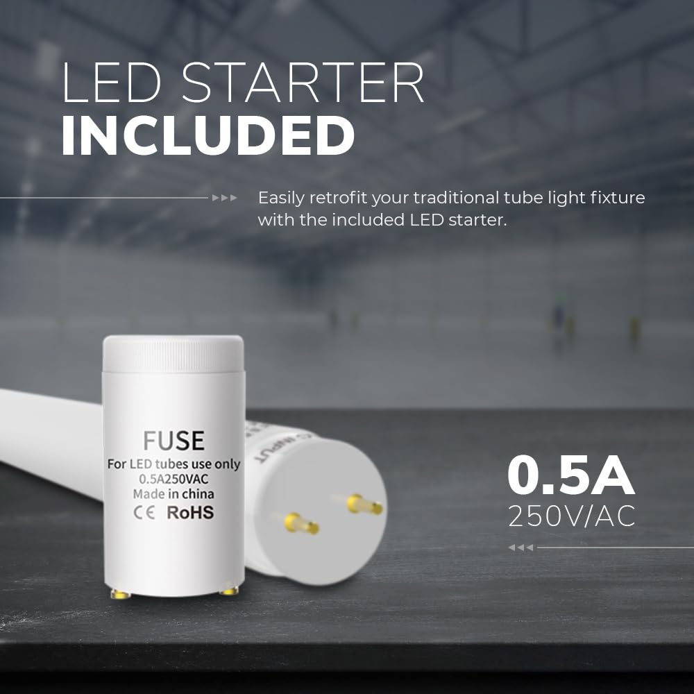 HOFTRONIC - LED-Feuchtraumleuchte 150 cm 6000K 48W 5280lm 110lm/W Inkl. flimmerfreie LED Röhren verlinkbar Werkstattlampe IP65 Wasserfest Wannenleuchte kellerleuchte - Doppel