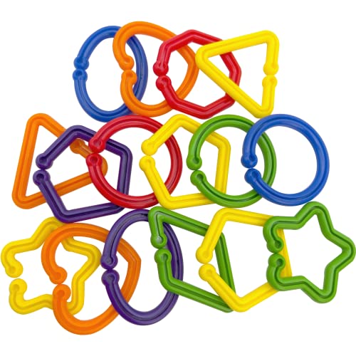 Mandarin Bird Toys 2111 Groovy Clips Pk16 -Brightly Colored Classic Foot Toy Clips, Bendable Assorted Clips with Different Shapes, Lightweight Easy for Beaks and Feet to Interact with