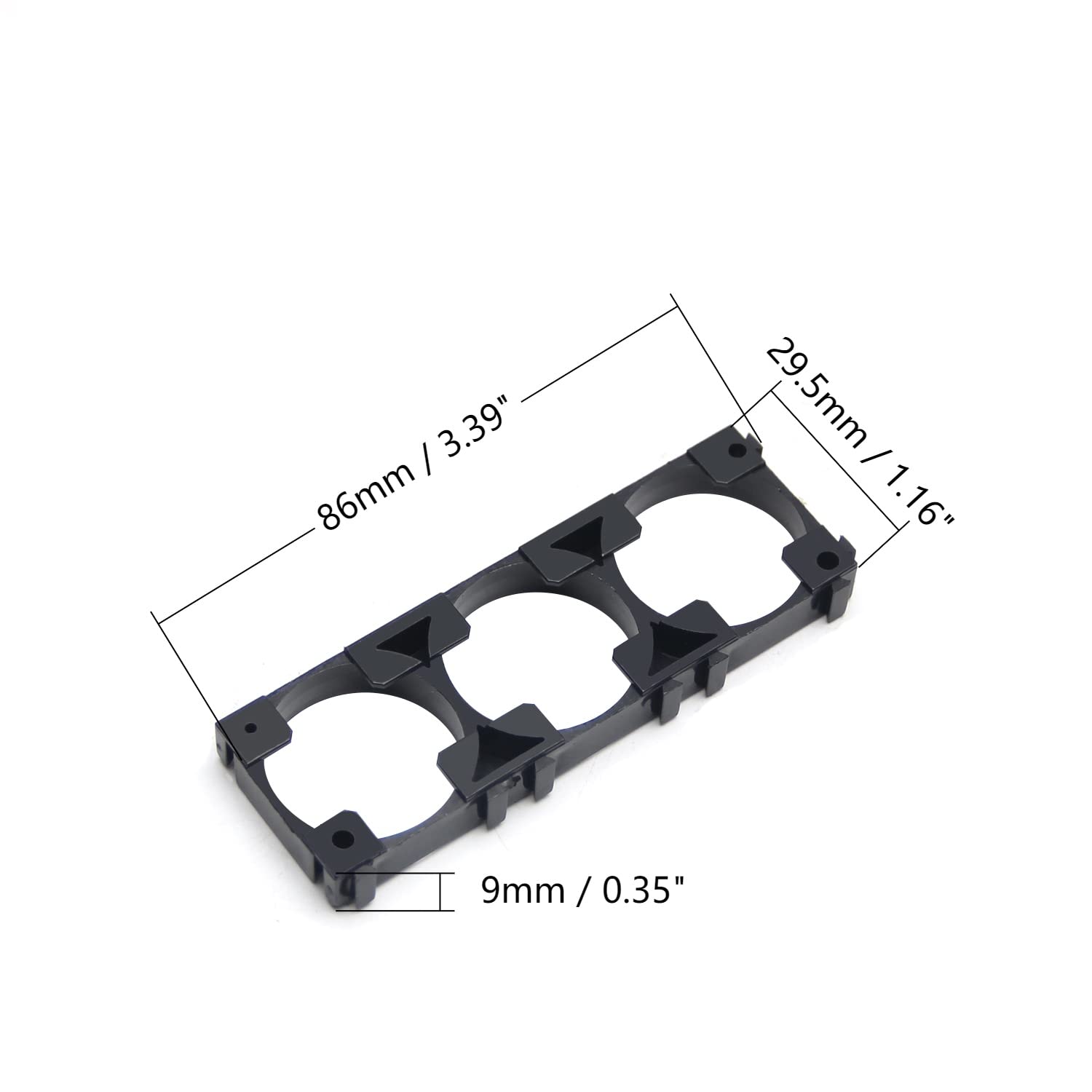 Fielect 20Pcs 26650 Lithium Cell Spacer Battery Triple Holder Bracket Battery Holder Battery Pack Bracket for DIY Fixed Battery