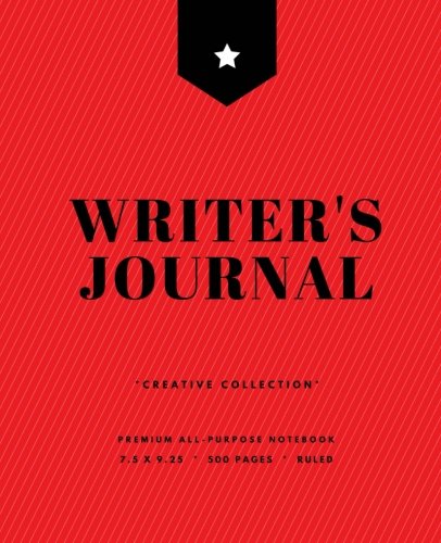 Writer's Journal: 500 Pages, Large Journal Notebook, Softcover, Red Pinstripes (7.5 x 9.25 in.) (Creative Writing)
