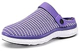  Gaatpot Zuecos Mujer Hombre Mules Acoplamiento Zapatillas Sandalias Verano Playa Jardin Malla Scarpe Morado 38EU