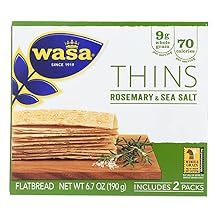Wasa Crispbread Thins، Rosemary & amp؛ Sea Sal 6.7 Oz Pack of 10