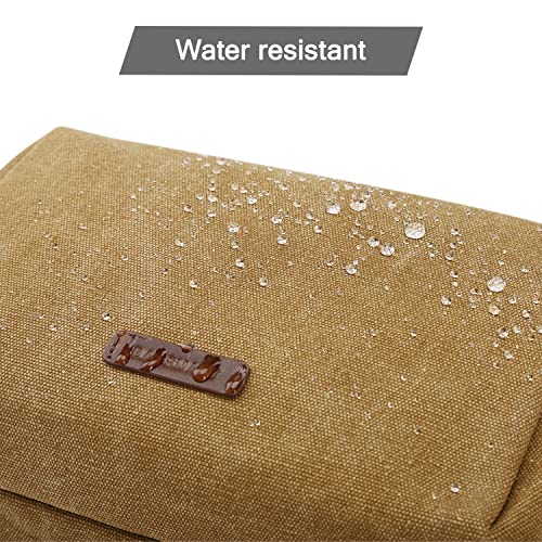 Image of BAGSMART Toiletry Bag for Men, Canvas Travel Toiletry Organizer Dopp Kit Water-resistant Shaving Bag for Toiletries Accessories, Khaki, Large, Basic /Leisure