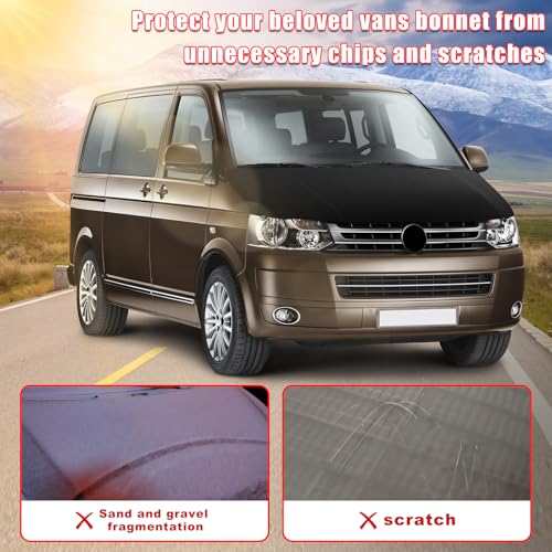 Auto Bonnet Bra Ersatz für VW T5.1 2010-2015, Haubenbra Bonnet Bra Schwarz Steinschlagschutz Vollbra Bonnet Bra Deckt Gesamte Motorhaube