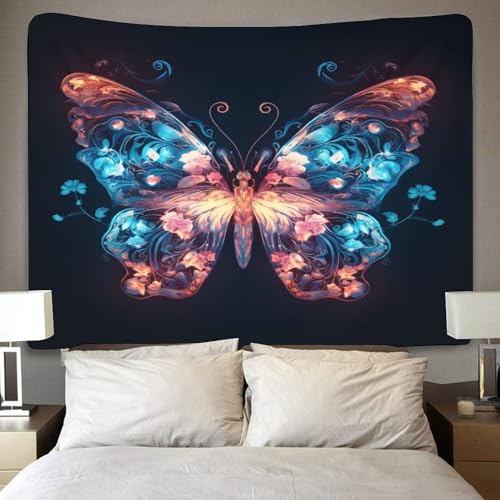 Tenture murale papillons 3D grand format drapé pour studio et dortoir - 4