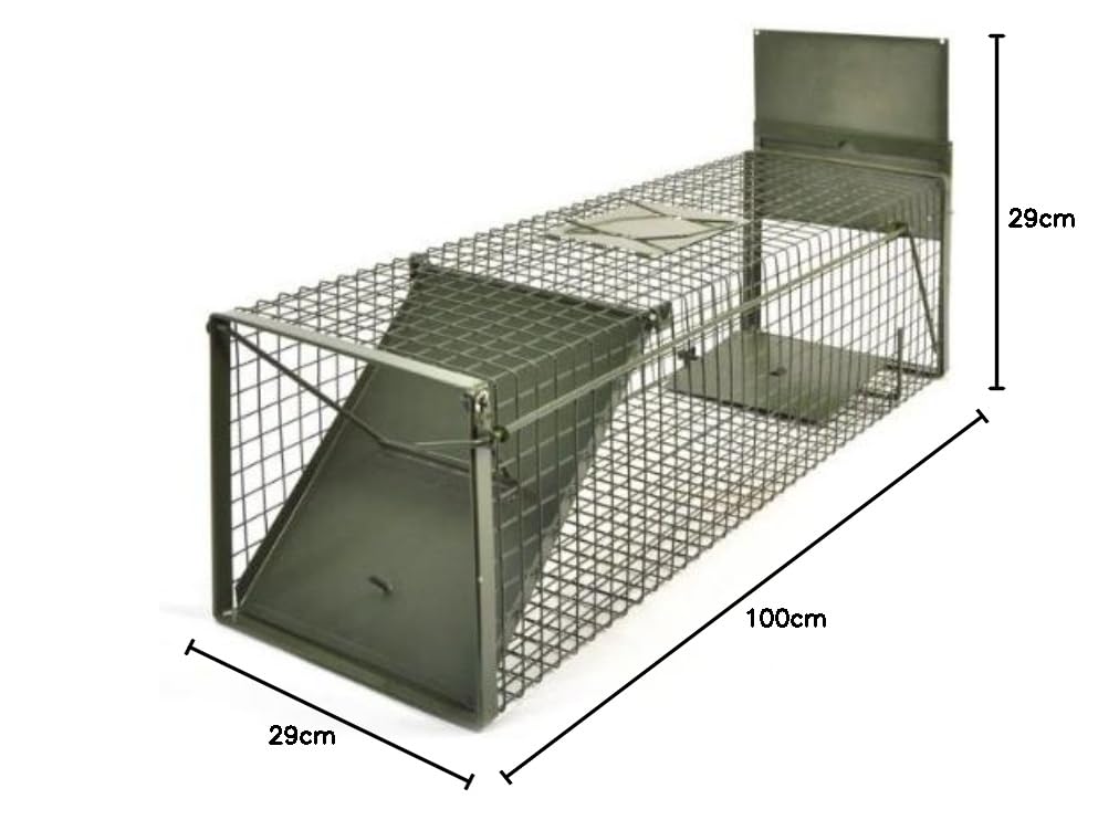 Kraptrap® Marderfalle, Tierfalle, Katzenfalle, Lebendfalle, schräge Klappe 100 x 29 x 29 cm