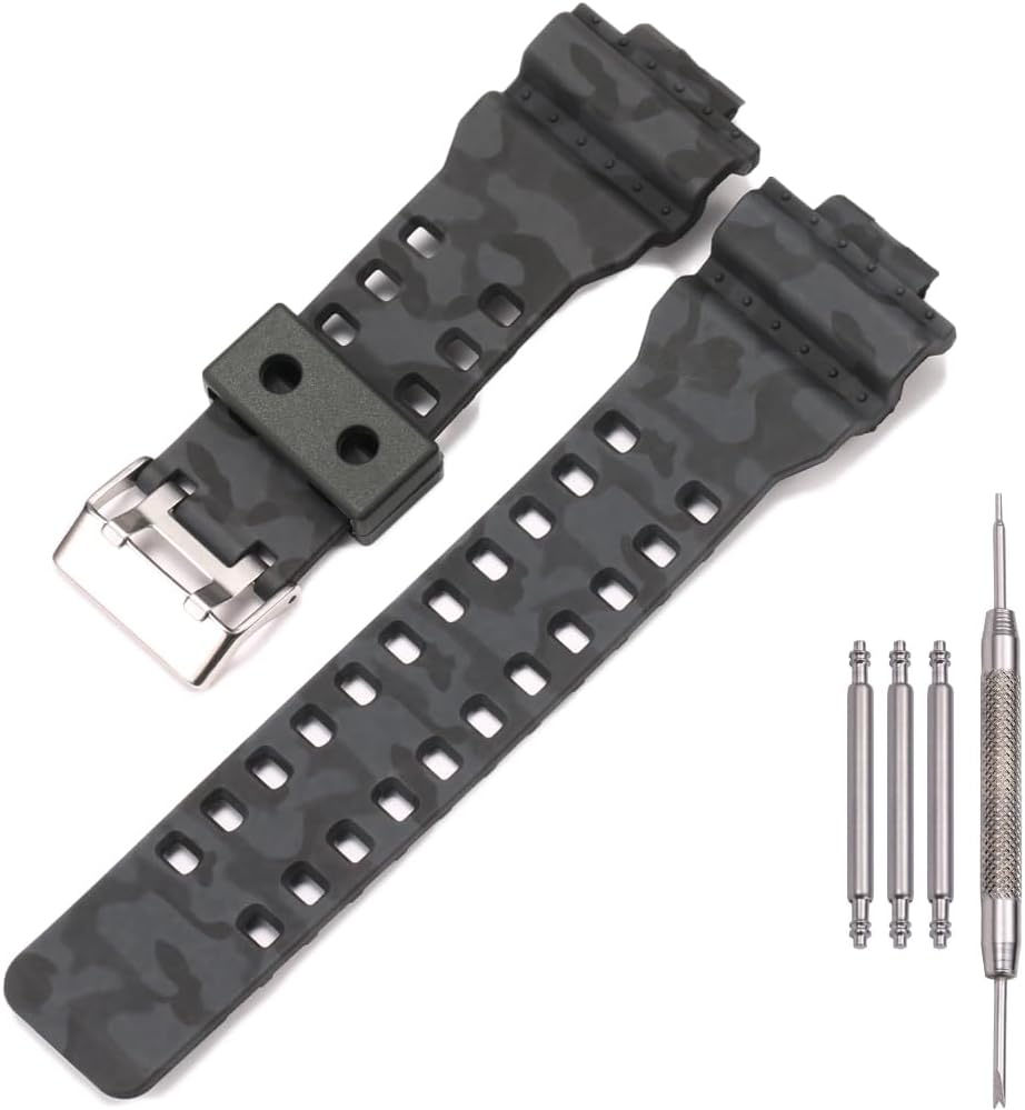 Resin Strap Compatible with Casio GA-100 GA-110 GD-120 GLS-100 G-8900 Men's Replacement Watch Band