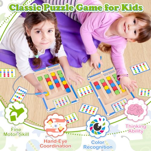 Kids Montessori Magnetic Wooden Toys: 3 4 5 6 7 Year Old Birthday Gift for Boys Girls Age 4-7 Preschool Educational Learning Activities Toy Sensory Autistic Puzzle Maze Game Present for Toddlers - Image 5