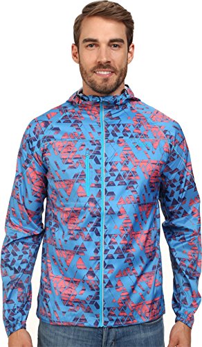 Asics Men's Fuji Packable Jacket, Maze Atomic Blue, Large #TOP14