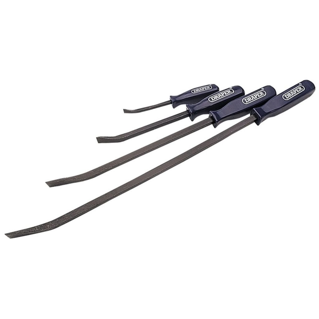Draper Set 4 Crowbar Prybar Wrecking Bar Utility Bars 200 300 450 & 600Mm