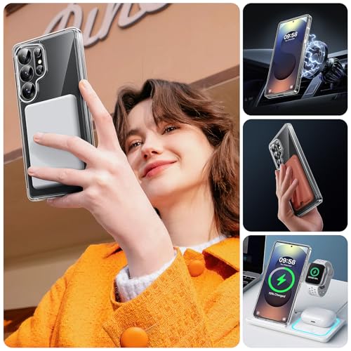 Image of TOCOL Magnetic for Samsung Galaxy S25 Ultra Case, Upgraded Full Camera Protection, Compatible with Magsafe, Drop Protection Slime Clear Cover for Samsung Galaxy S25 Ultra 6.9-Inch (Clear)
