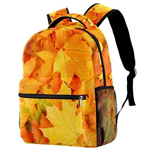 Sac à dos léger avec motif feuilles d'érable pour protéger les livres d'école