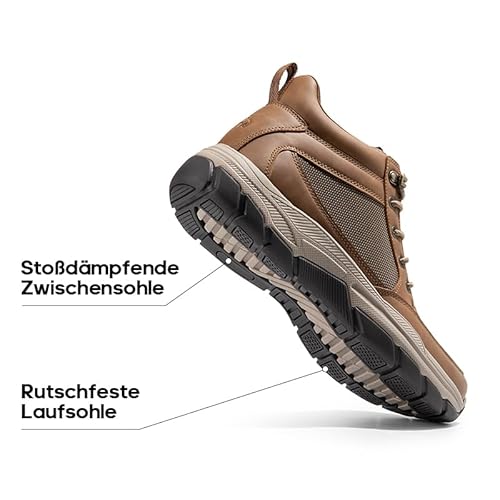 NORTIV 8 Men's Hiking Boots Lightweight Fashion Casual Chukka Ankle Boots Elevation,Size 11,Light Brown,SNHB2411M