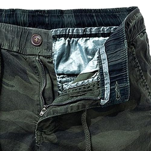 Short cargo homme coton sergé camouflage vert style militaire décontracté taille 30 - 5