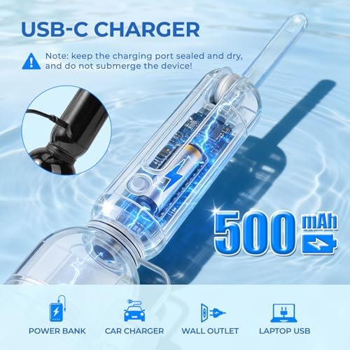 Morfone Portable Bidet for Travel, High Pressure Electric Handheld Sprayer 350ML with Dual Spray Modes, USB-C Rechargeable Waterproof Travel Bidet for Women, Men, Postpartum, Personal Hygiene(Black) - 3