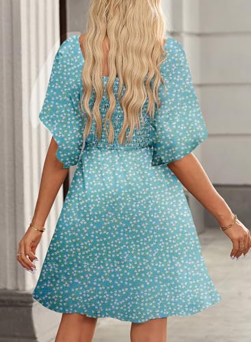 Image of Dokotoo Womens Dresses 2026 Spring Summer Deep V Neck Elegant Cocktail Bow tie Mini Dress S-XL