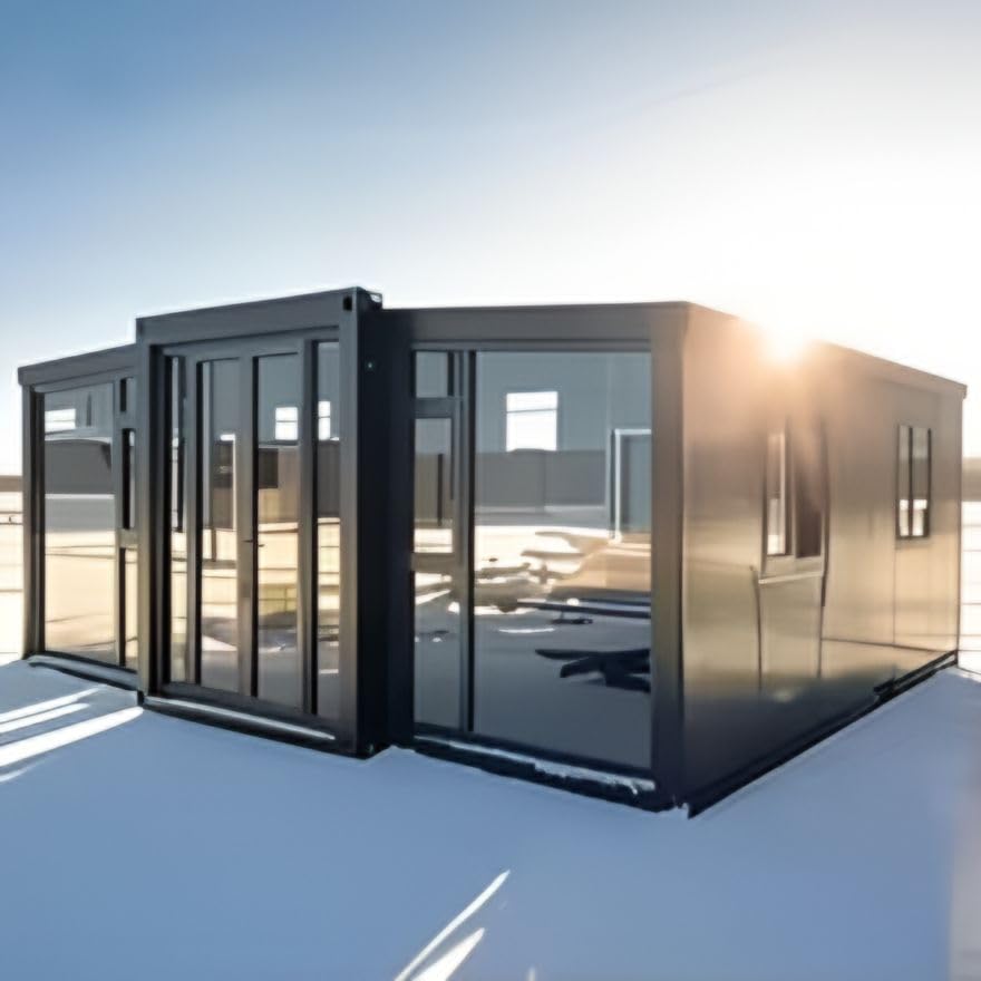 Prefabricated Tiny Houses to Live in for Adults, 20Ft Folding Expandable ContainerMobile Modular Tiny Homes for Sale Prefab with 1 2 3 4 Bedroom LivingRoom 1 Full Equipped Bathroom & Kitchen - Image 3