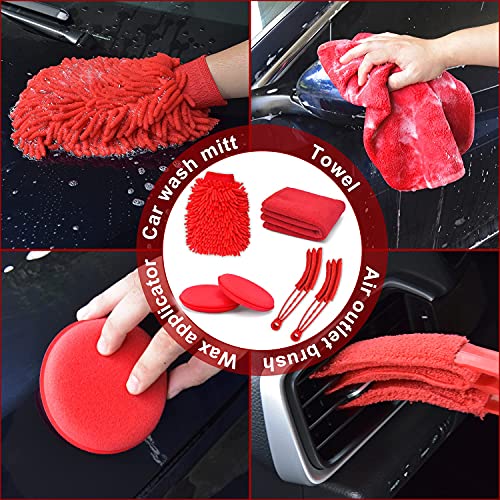 SJPLZQC 18Pcs Car Detailing Kit, Car Detailing Brush Set, Auto