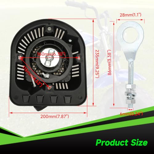 Image of Pull Start Recoil Starter Assembly Replacement for 196cc 200cc Massimo Moto MB200 Baja Warrior Mini Bike, Baja Heat, Mini Baja 6.5HP 4-Stroke Minibike Motorsports Parts with Pull Handle & Cord