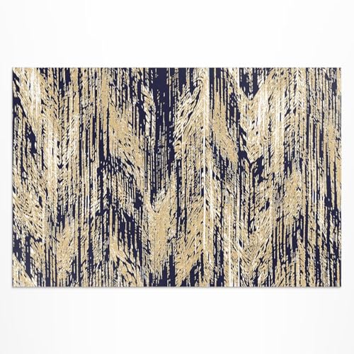 Tapis d'extérieur 80x120 cm en PVC jaune à rayures pour terrasse