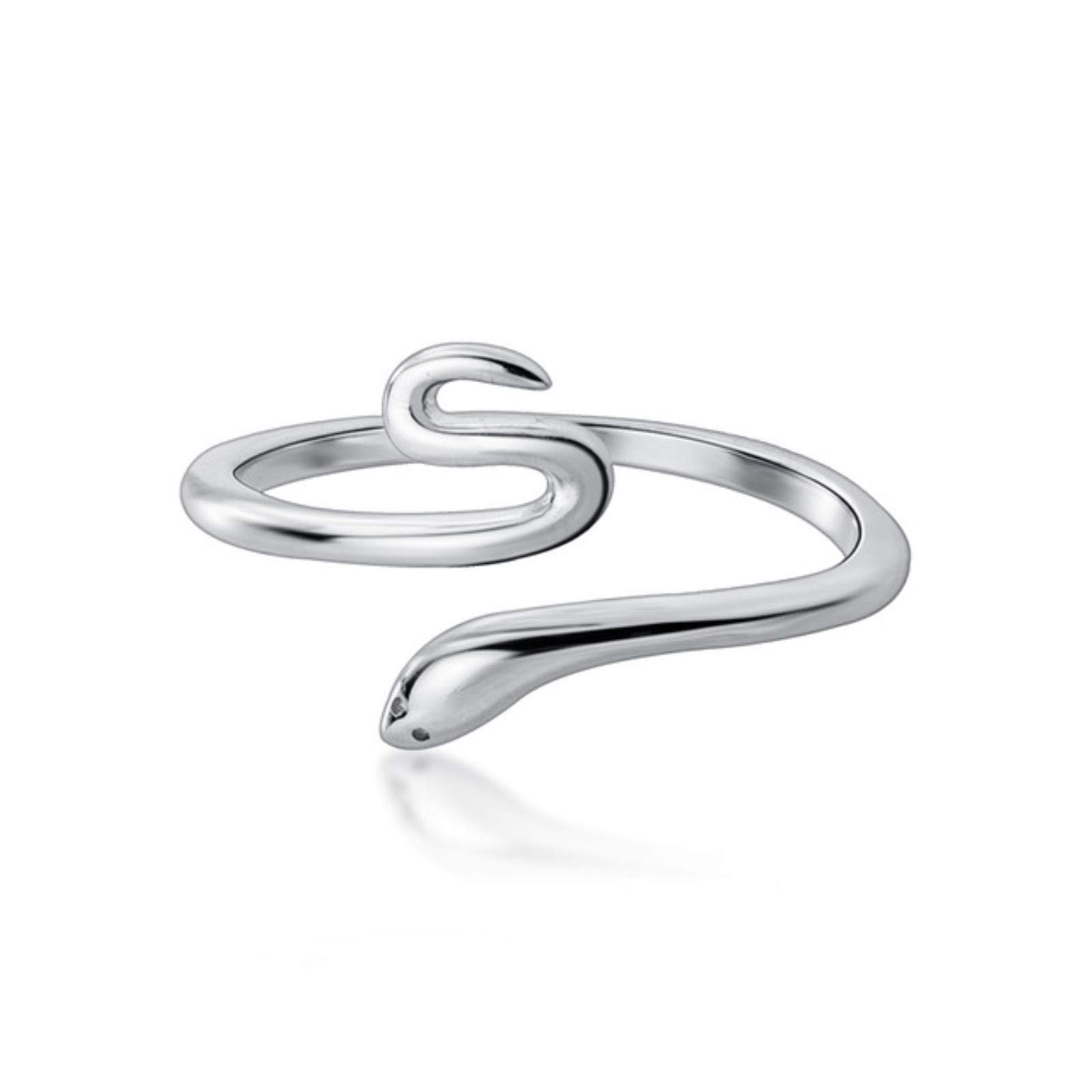 SALAN 925 Anillos De Apertura De La Joyería De Plata De Ley 925 Regalo De Anillo De Cóctel De Serpiente Para Mujer De Plata 925 Joyería De Anillo