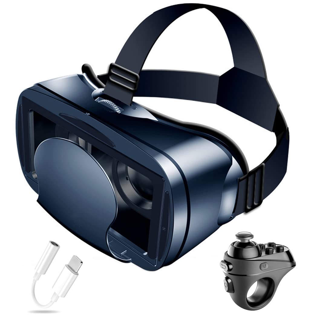 Okulary 3D, Virtual Reality, zestaw słuchawkowy, ochrona oczu, okulary VR do filmów 3D i gier, kontroler Bluetooth do iPhone 13 Pro Max/13 Pro/13/12/11, do Samsung Galaxy S21, Huawei, X. iaomi-Seria nie