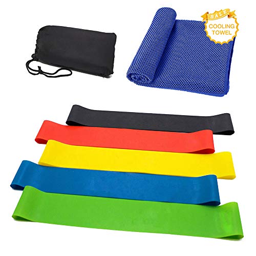 muxiao Bandas de loop de resistência com toalha de resfriamento e bolsa de transporte, faixas de exe