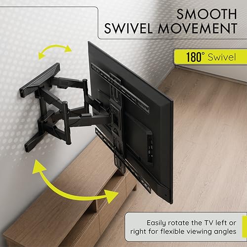 Image of Robustt P6 Movable TV Wall Mount for 40 inch - 80 inch LED Screens | Full Motion TV Mount with Tilt, Swivel & Extend Arm | Adjustable TV Wall Mount | Supports up to 45.5 kg | VESA 200x200-600x400mm