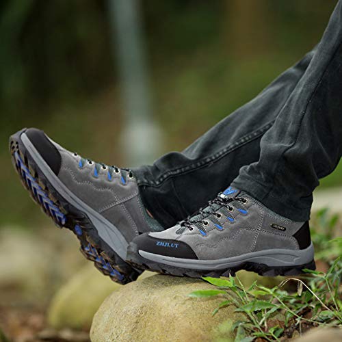 Goddessvan Couple Comfortable Travel Outdoor Shoes Wear Non-Slip Hiking Shoes Walking Shoes Running Athletic Fashion Tennis Sneakers Gray - Thumbnail 4