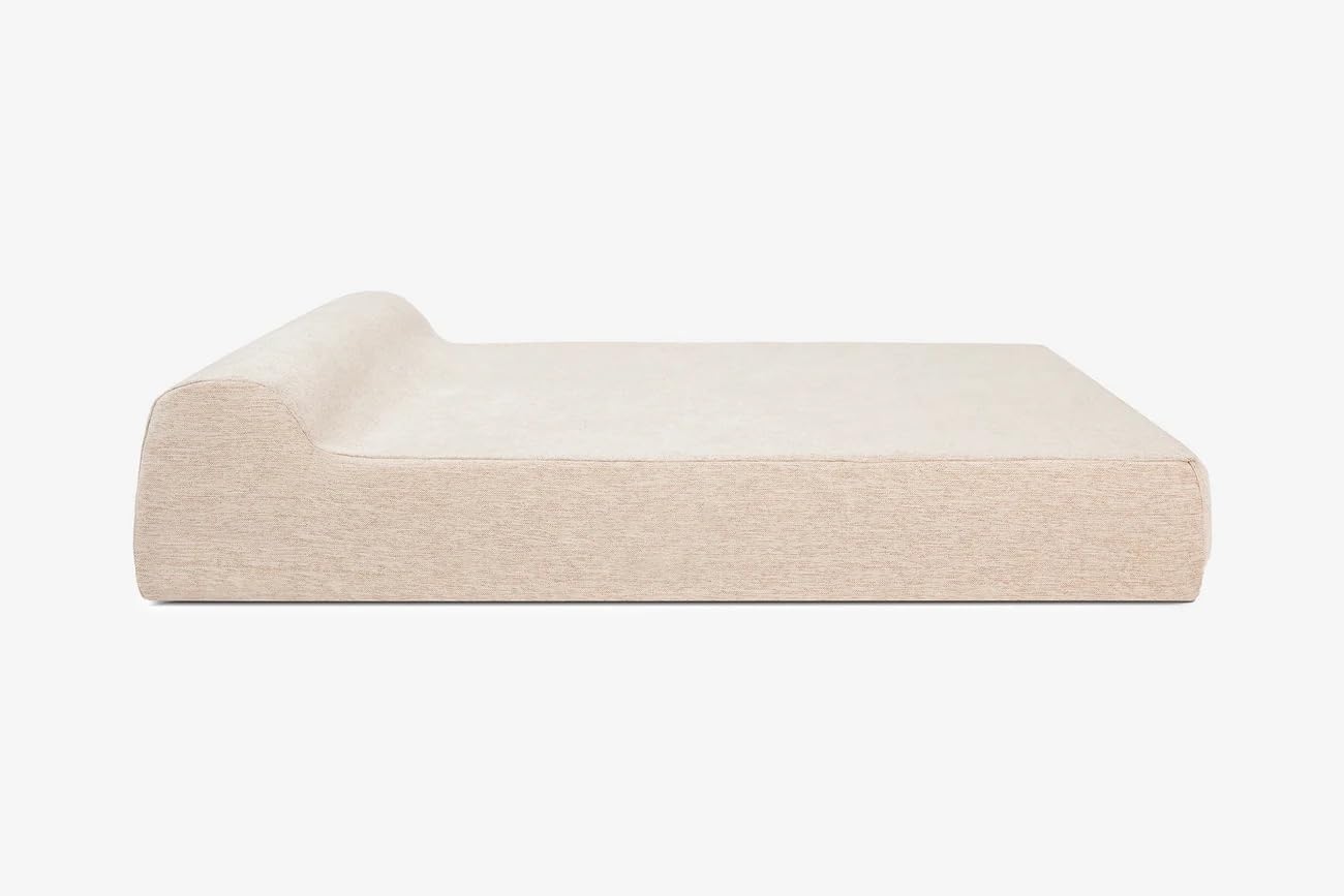 Barker Beds Large Orthopedic Dog Bed - 7" Pillow Top with Headrest - 50-70 lbs - Memory Foam for Joint Pain & Arthritis - Washable - 48"x30"x7" - Driftwood Linen - image 2