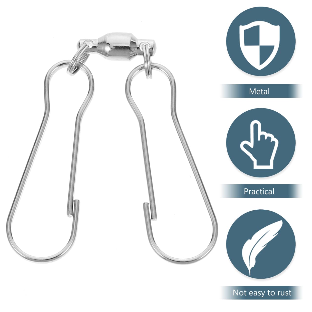 EXCEART Lot de 5 crochets pivotants pour manches à air rotatifs - Double clip - Rotation à 360° - Étanche - Résistant à la rouille - Léger - Métal argenté