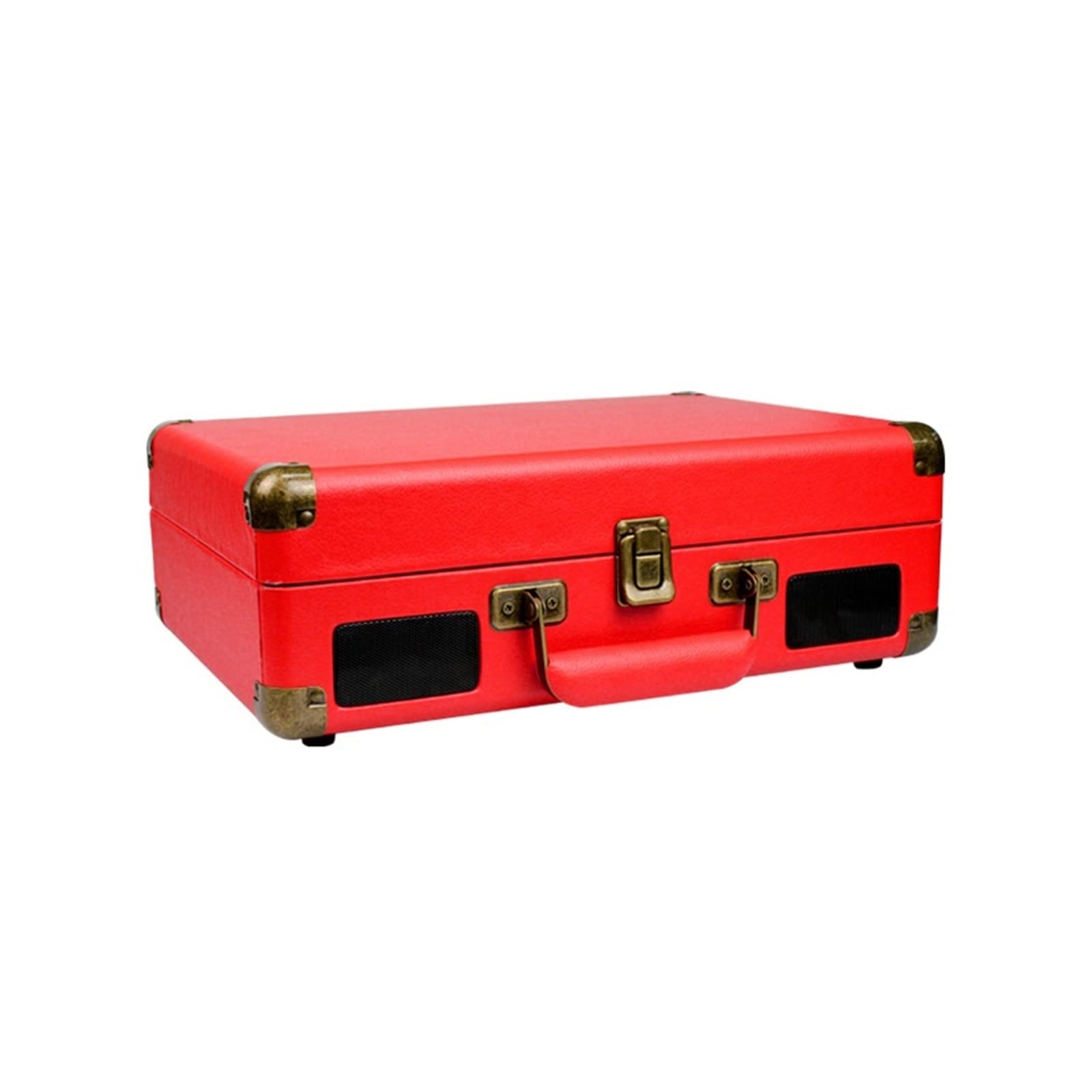 Giradischi in Vinile Custodia in Pelle Portatile Portatile Il Giradischi Vintage Viene Fornito con Un fonografo for Adattatore da 7 Pollici(Rot)