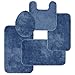 Maples Rugs ColorSoft Non Slip Washable & Quick Dry Elongated Toilet Seat Lid Cover [Made in USA], Federal Blue